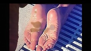 Cum on Andreea Baltac's beautiful scrunched soles (Instagram model)