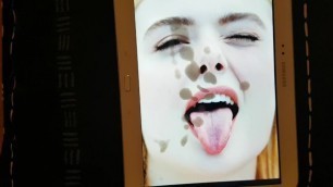 Elle Fanning Tongue out (cum Tribute)