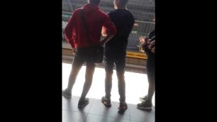 Spying on two Handsome Heteros in Lima Metro