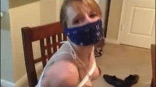 Blonde Chair Tied and Otm Gagged