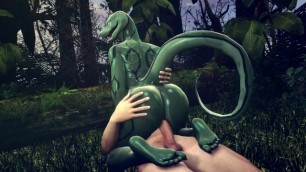 Scalie Girl Twerking on some Cock in the Woods (vaginal)