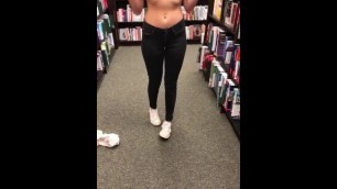Teen with Gorgeous Tits Caught while Flashing in Librabry