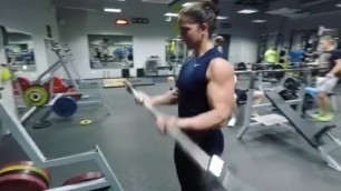 V1ladiS1ava Young Muscle Girl Pumping her Biceps in the Gym