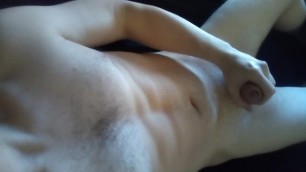 Amateur Teen Male Playing with his Dick and Cums in Bed. Afternoon Solo Sex