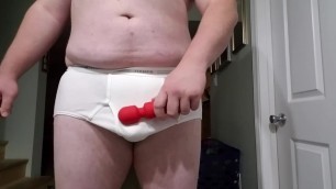 Cum in Tighty Whities with Vibrator