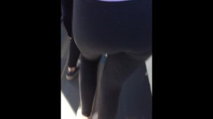Teen’s Ass in Leggings with her Panties Showing through