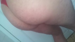 Showing Sexy Hot Ass G String in Public Toilet