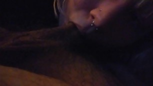 Thick GF Deep Throats BF while Watching TV