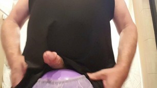 Purple Panty Playball Edging with explosive Cum
