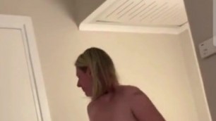 Mom shares hotel room with her step step son walks around naked