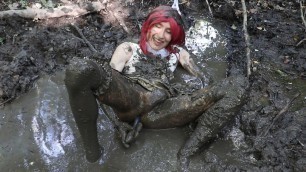 trap cosplay Maki bride messy play in the mud