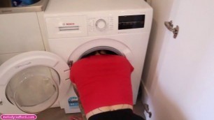 BIG TIT Big ASS Mature Aussie Step MOM Stuck In Washing Machine Trying To Wash Fucked By Step Son Then Left Helpless Covered In 