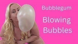 Bubble gum blowing bubbles hot blonde milf michellexm